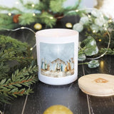 Christmas Candle, Watercolor Nativity Scene, Woodland Walk Scented 2 Wick 11 Oz Premium Soy Candle, Hand Poured In Usa, Cdl1405