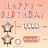 Rose Gold Balloons Happy Birthday Balloons Banner 16 Inch Aluminum Film Letters Balloons For Party Decoration Scene Arrangement Balloon Birthday Event Celebration Decorations