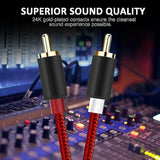 Rca Cable, 4Ft/1.2M 2-Male To 2-Male Rca Audio Cord Stereo Subwoofer Cable [2P