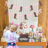 Boot Or Bows Gender Reveal Banner - Boots Or Bows Party Decorations,Cowgirl Boots 1St Birthday,Cowgirl Gender Reveal Decorations,Cake Smash Backdrop Banner