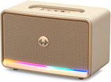Bluetooth Home Speaker 210W Max- Retro Wireless Speakers with Rich Bass, 24H Playtime, BT5.4/AUX/TF/USB Inputs, Fast Charging, 4-Color Ambient Light,