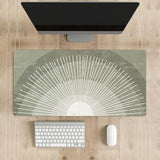 Boho Sage Green Sun With Sun Light Burst Large Mouse Pad 31.5"X15.7" Washable Cute Mousepad For Office Laptop Computer,Non-Slip Rubber Base Mouse Pads For Wireless Mouse,Boho Lovers Gifts
