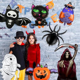 Halloween Foil Balloon Set: Ghost, Spider, Bat, Pumpkin, Cat - 9PCS