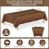 3 Pack Wood Grain Plastic Tablecloth, 54 X 108Inch Rustic Wood Table Covers For Rectangle Table Disposable Vintage Farmhouse Tablecloths For Cowboy Western Barn Birthday Baby Shower Party Supplies
