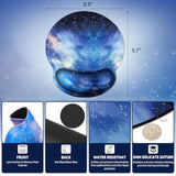 Mouse Pad With Gel Wrist Rest, Starry Sky Ergonomic Mousepad With Wrist Support, Smooth Surface And Non-Slip Pu Base, Portable Pain Relief Mousepad For Computer, Laptop, Office & Home