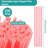 Heart Straws - Heart Shaped Pink Straws Plastic Disposable Drinking Straws Cute For Valentine'S Day, Wedding, Party, Birthdayparty, Decorations (Pink)