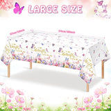 4 Butterfly Baby Shower Tablecloths, 54x108" Spring Disposable Party Covers