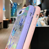 Girly Case For Iphone Se 2022/3Rd Case Iphone Se 2020/2Nd Iphone 7 Iphone 8 Case Cute Iridescent Butterfly Design Laser Bling Glitter Girls Women Soft Tpu Bumper Drop Protection Cover, Purple