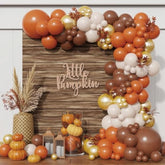 152PCS Little Pumpkin Balloon Arch Kit with Orange Brown Balloons for Fall Party