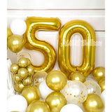 40 Inch Jumbo Gold Foil Mylar Number Balloons For Men Women 50Th Birth