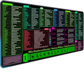 Large Excel Cheat Sheet Desk Pad, Cheat Table Gaming Mousepad, Over 150 Excel Shortcuts, Non-Slip Sewn Edge, Suitable For Office Use, Employee Appreciation Gift