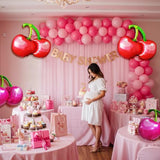 108Pcs Cherry Balloon Garland Arch Kit – Red Pink White Cherry Balloons With Giant Foil Fruit, Cherry Party Decorations For Birthday, Baby Shower, Bridal Shower, Summer Party, Valentine’S Day