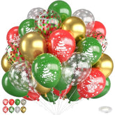 12 Inch Christmas Balloons Red Green Gold Tree Bell for Party Decorations