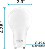 GU24 LED Light Bulbs 4 Pack 60W Equivalent 2700K Warm White Dimmable 800 Lumens Twist Lock