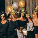 36pcs Black Gold New Year 2026 Party Kit Hats Glasses and Accessories