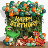 165Pcs Dinosaur Balloons Arch Garland Kit, Sage Green Orange 6Pcs Dino Foil Balloons Happy Birthday Balloon For Jungle Safari Dinosaur Themed Party Baby Shower Decorations Supplies Kids Boys