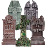 17” Halloween Foam RIP Graveyard Tombstones 5 Pack, Halloween Decorations