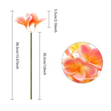 3 Pcs Artificial Plumeria Flowers,Real Touch Lifelike Plumeria Frangipani 9 Fake Flower Bouquets With Stems For Home Office Wedding Engagement Party Decoration Diy Craft Gift (Pink +Orange)