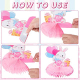 Easter Bunny Party Decor Kit – 26pcs Banner, Swirls & Centerpieces for Baby Girl Shower