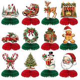 12 Pcs Christmas Honeycomb Centerpieces Vintage Party
