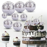 10Pcs Disco Ball Cake Toppers, Happy Birthday Cake Topper Set, 1970S Disco Ball Cake Picks For Cupcakes & Cakes, Fun 70S Disco Party Decorations & Retro Party Supplies