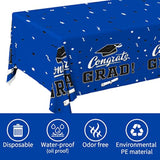 Graduation Decorations 2026, Gongrats Grad Tablecover For Graduation Party Supplies, 3 Pcs Class Blue Table Cloths, 54"X108"