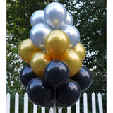 60pcs New Year Balloons 12inch Black Gold Silver Party Decor