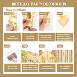 Engagement Party Decorations Gold White Balloons Foil Backdrop Cake Toppers