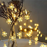 Christmas Lights, Snowflake String Lights,Fairy Lights9.8Ft,20Led,Battery Operated,Extendable For Indoor Outdoor, Holida