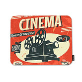 Cinema Poster Square Mousepads Desktop Notebook Mouse Mat Grunge Cinema Movie Projector Theater Mouse Pads For Working And Gaming Office Accessories Desk 9.5X7.9 Inch