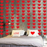 72 Red Hearts Felt Garland - No Diy - Valentines Red Heart Hanging String Garland - Valentines Decor - Valentine Decorations - Valentines Wedding Anniversary Birthday Party Supplies