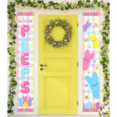 Easter Bunny Porch Sign- Easter Welcome Door Hanging Banner Decoration Bunny Easter Spring Party Supplies Outdoor