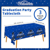 Graduation Decorations 2026, Gongrats Grad Tablecover For Graduation Party Supplies, 3 Pcs Class Blue Table Cloths, 54"X108"