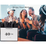 40th Birthday Black White Gift Bag with Card Tissue Paper Metallic Keepsake