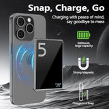 Magnetic Wireless Battery Pack 5000Mah, Ultra Slim 0.26In Magnetic Portable Charger For Iphone, Compact Power Bank With Usb-C Pd20W Fast Charging, Compatible With Iphone 16/15/14/13, Black