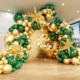 125pcs Green Gold Balloon Arch Kit with Stars for Birthday Wedding Baby Shower