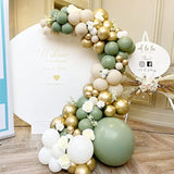 Sage Green Balloon Garland Arch Kit With Sand White Chrome Metallic Go