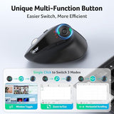 Ergonomic Mouse Wireless With Side Scroll Wheel, Bluetooth Mouse For Laptop(Bt5.2+2.4Ghz), Office Vertical Computer Mice, Small To Medium Sized Hands Ergo Mice, 8 Buttons For Pc And Desktop