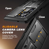 Samsung Galaxy S25 Ultra Case, Shockproof with Slide Camera Cover, Stand & Clip