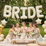 40 Inch Bride Letter Balloons, Big Cream Bride Foil Balloons, 5 Pcs Giant Foil Large Aluminum Balloon Helium For Wedding Bridal Shower Anniversary Engagement Bachelorette Party Decoration