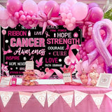 Breast Cancer Awareness Backdrop Pink Ribbon Hope Strength Cure Banner