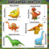 Dinosaur Foil Balloons Set (35-50 In), 6 Pieces Large Dinosaur Mylar Helium Balloons For Kids, Giant Cute Dino Birthday Party Decorations Kit For Boys Jungle Safari Theme Baby Shower Decor Supplies