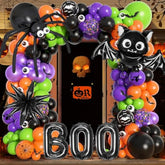 Halloween Balloon Arch Kit: Spider, Bat, Star, Confetti - 176 PCS