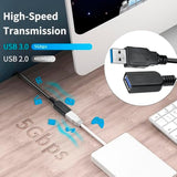 SaiTech IT 6 Pack Short Length 1 Feet USB 3.0 Extension Cable, USB 3.0 A Male to Female Extender Cable Bulk USB Extension Cable - Black