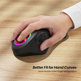 Wireless Trackball Mouse, Rechargeable Ergonomic Rgb Rollerball Mouse, Easy In