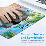 2026 Calendar Mouse Pad With Stitched Edges, Gaming Mousepad For Computer Laptop Mat,New Year Office Accessories (8.7 X 7.1 Inch) - Ocean Beach Palm Tree