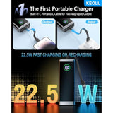 Portable Charger 40000Mah Power Bank With Built-In Usb-C Cable, 22.5W Fast Charging External Battery Pack, Portable Phone Charger For Iphone 16 15 14 13/ Galaxy S24 S22- Black,1 Pack