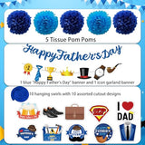Fathers Day Hanging Swirls Banner Pom Poms Decor 27pcs