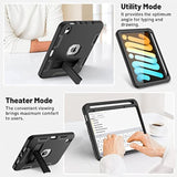 Ipad Mini 6 Case (2021) With Screen Protector, Kickstand Shockproof Heavy Duty