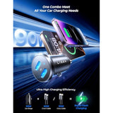 90W Usb C Car Charger Fast Charging, Dual Usb C Port Pd 45W Cigarette Lighter Adapter Usb C Car Charger Iphone, Super Fast Car Charger Usb C With Usb C & Lightning Cable For Iphone 16